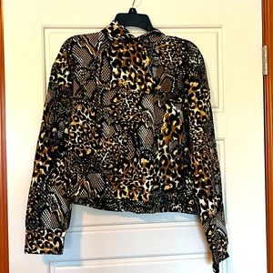 Zara | Animal Print Cropped Hoodie